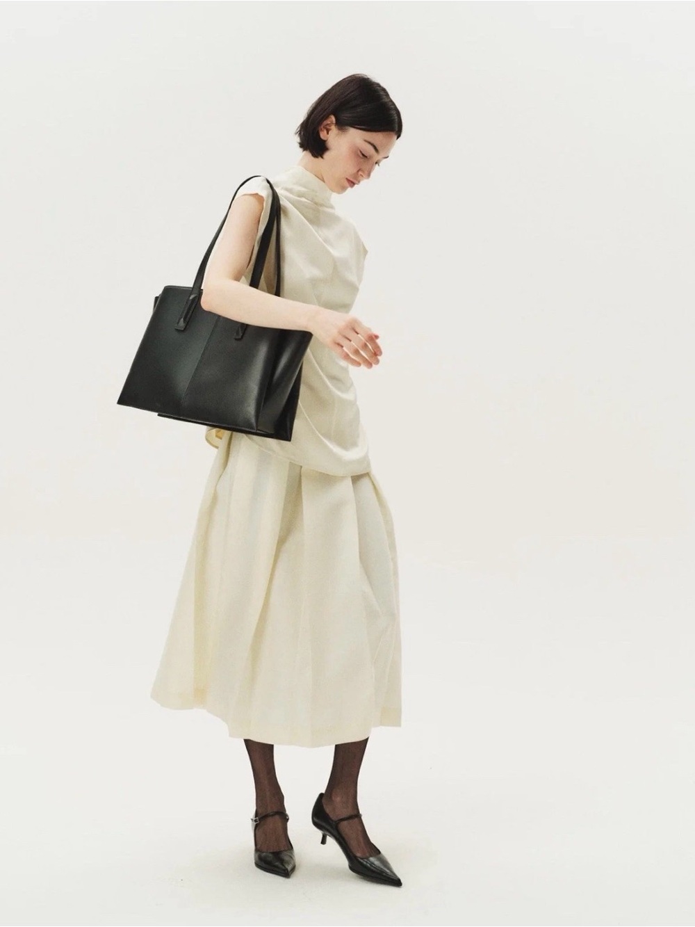 NWT Freja New York Paloma Tote Bag in Black Luxury Vegan Leather Work Tote Purs - Picture 2 of 13